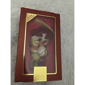Lenox 2008 Pooh’s Pooh Bear Perfect Present Piglet Christmas Tree Ornament NIB